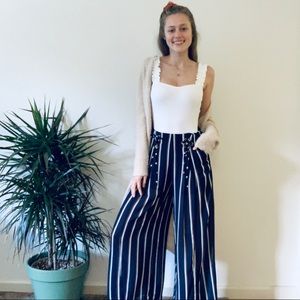 Stripped flare pants